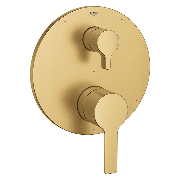 Lineare Pressure Balance Valve Trim With 3-Way Diverter With Cartridge, Gold